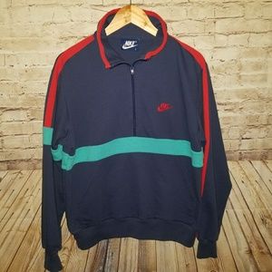 NIKE Vintage Color Block Half Zip Pullover Large